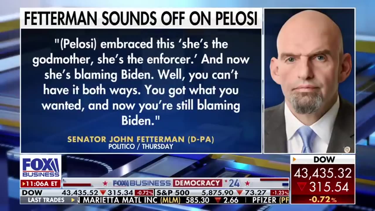 'YOU GOT WHAT YOU WANTED' Sen. Fetterman sounds off on Pelosi for blaming Biden