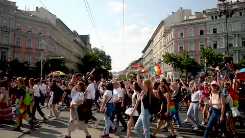 Pride Parade in Budapest, Hungary