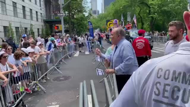 Rudy Guiliani confronts woketard at the parade. Good times.