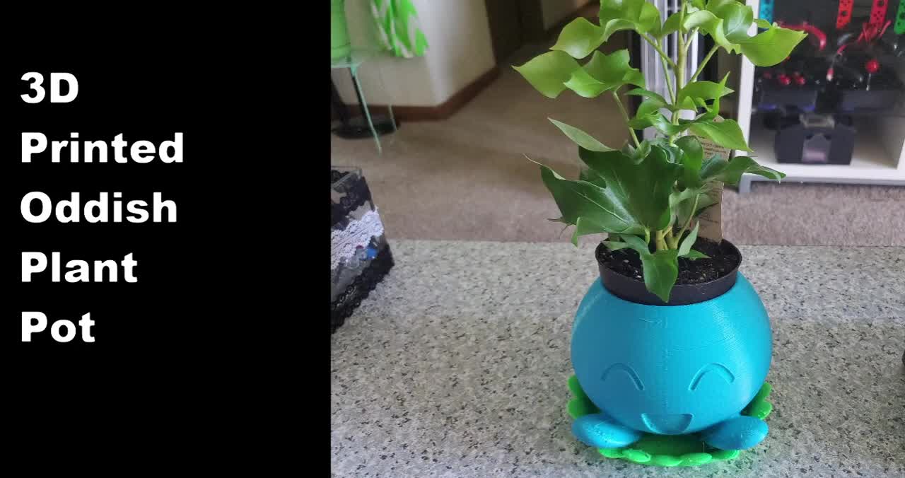 3D Printed Oddish Plant Pot