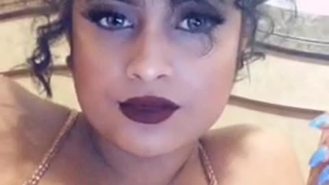 Nsfw girl with snapchat filter lifts chin to reveal puta