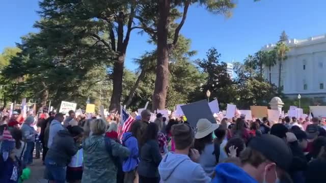 Sacramento, CA: Vaccine mandate protest and school walkout Oct. 18, 2021