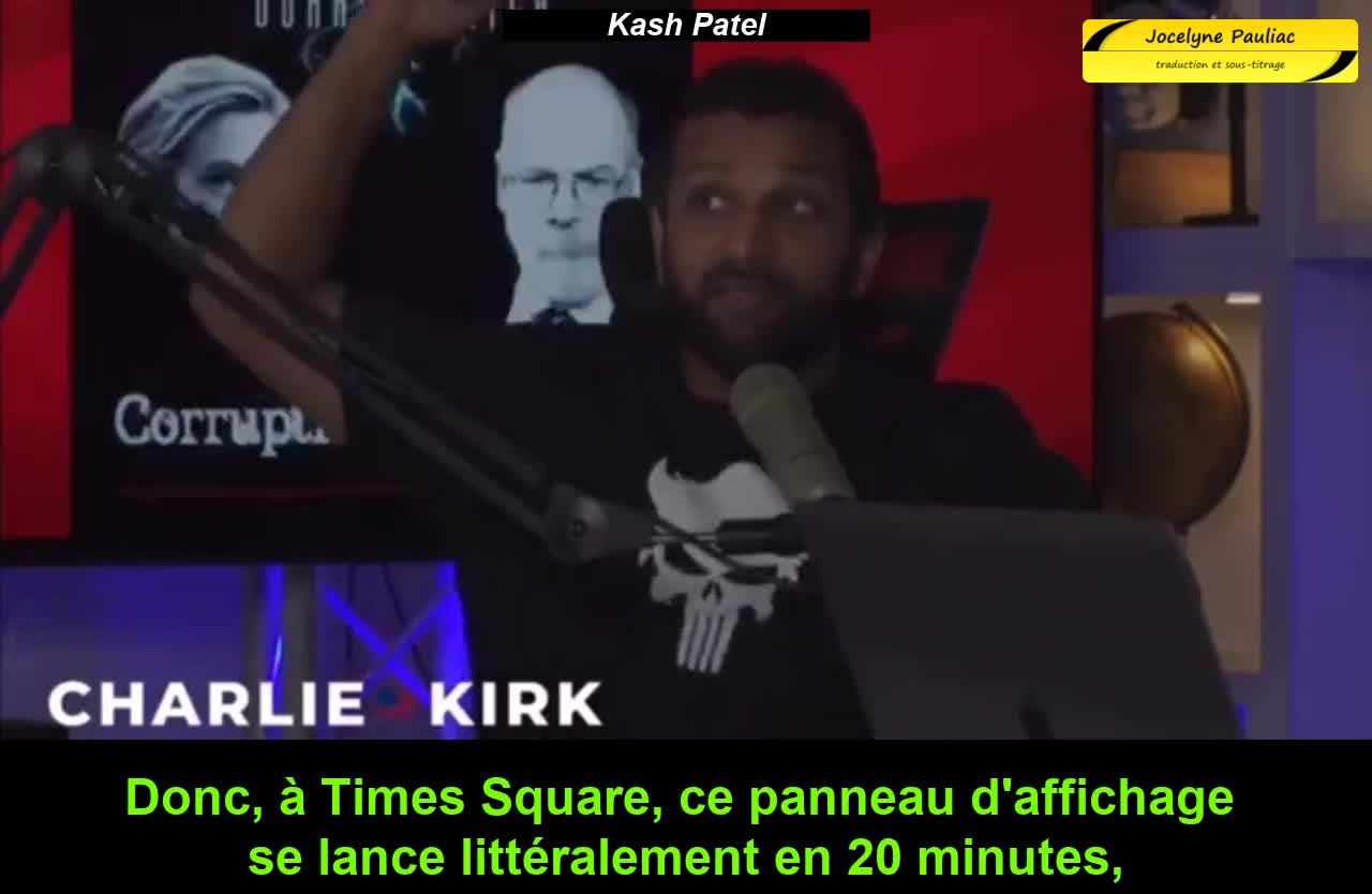 Kash Patel - diffusion sur Times Square - Durham