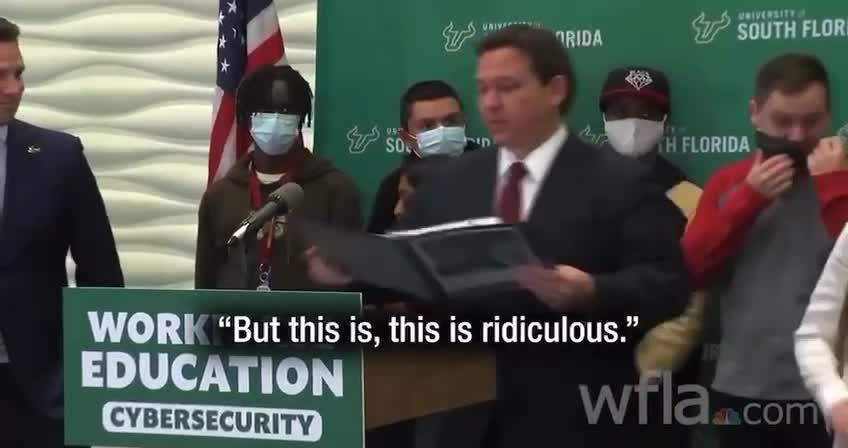 Ron DeSantis walks into the USF and tells the students they don’t have to wear their masks