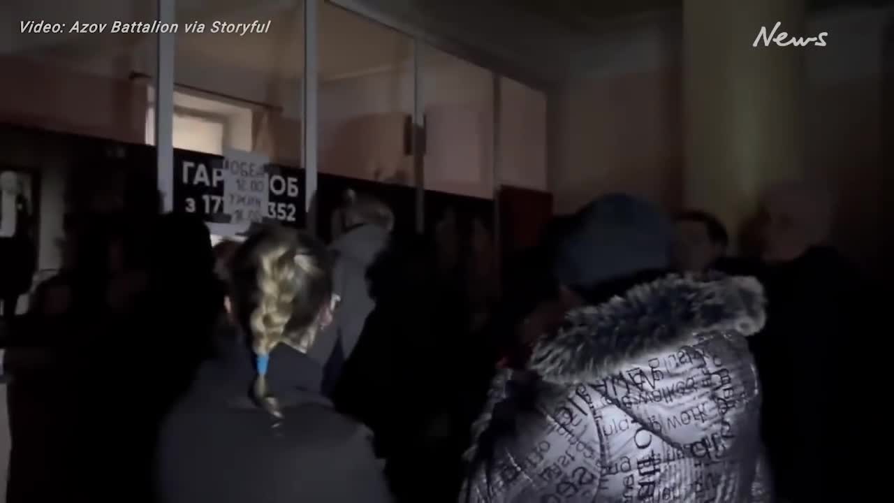 Video shows people sheltering in Mariupol theatre before deadly Russian strike