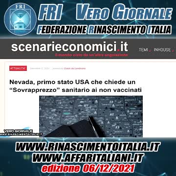 NEVADA, PAGAMENTO SUPPLEMENTARE PER CHI NON SI VACCINA - VERO GIORNALE 06.12.2021