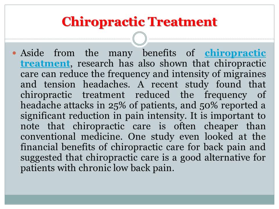 The Benefits of Chiropractic Treatment