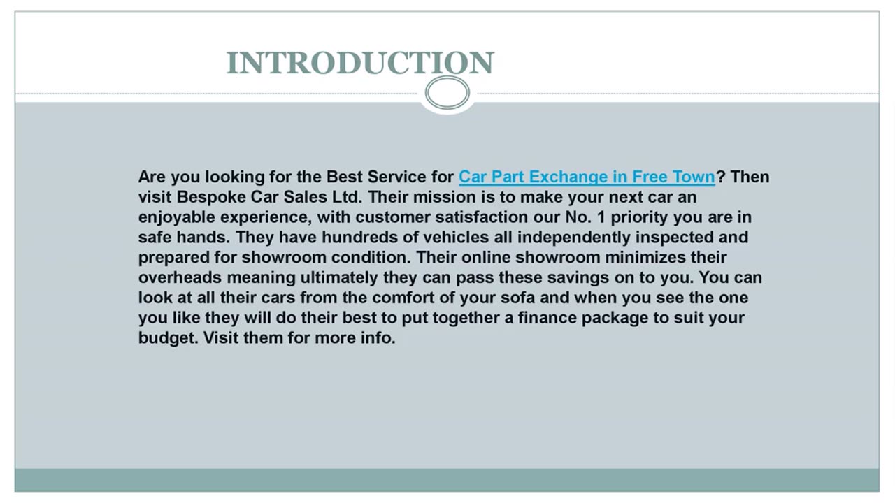 Looking for the best Car Part Exchange in Free Town