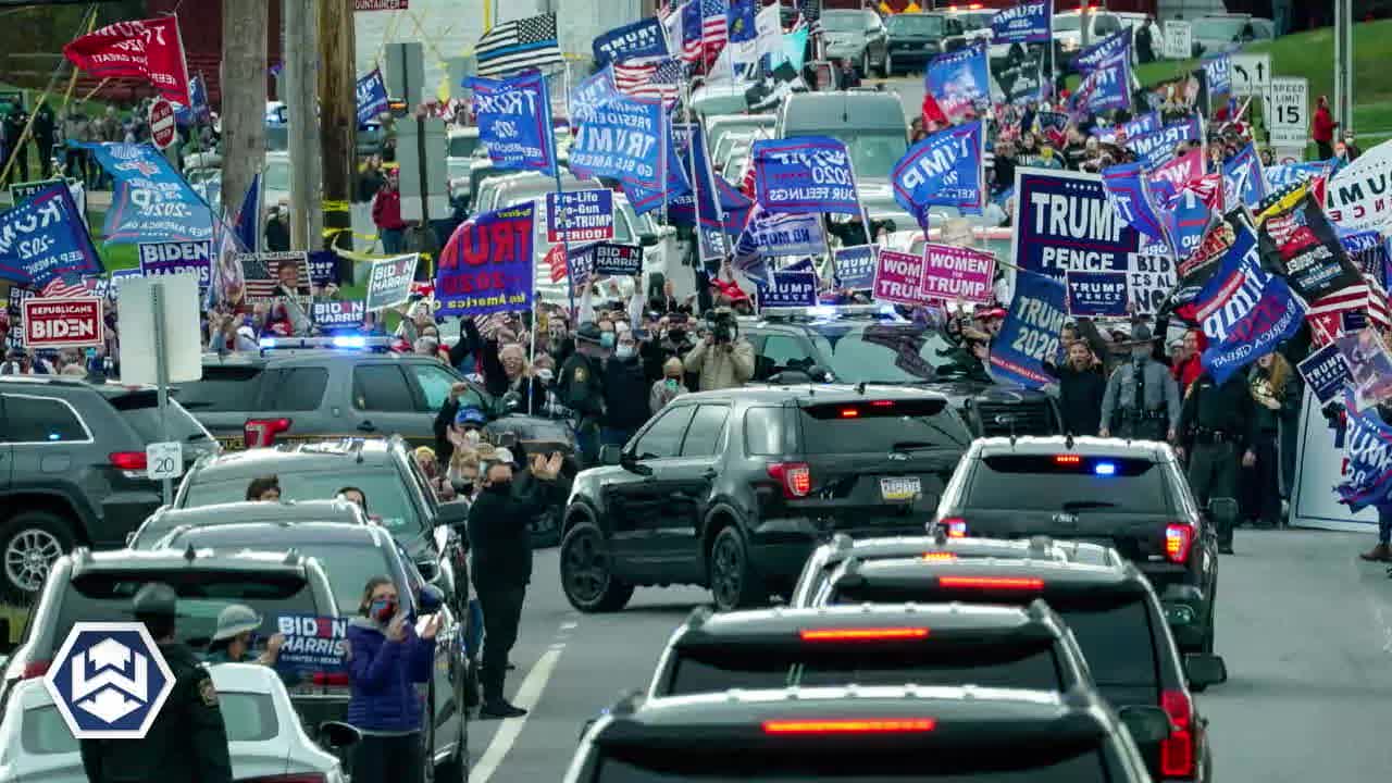 Biden Motorcade Surrounded By Trump Supporters In Pennsylvania