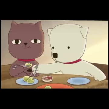 Cute Dogs Eating Food Animated Video Very Very Sweet