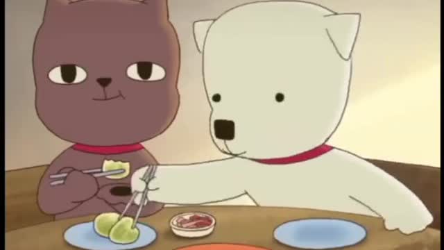 Cute Dogs Eating Food Animated Video Very Very Sweet
