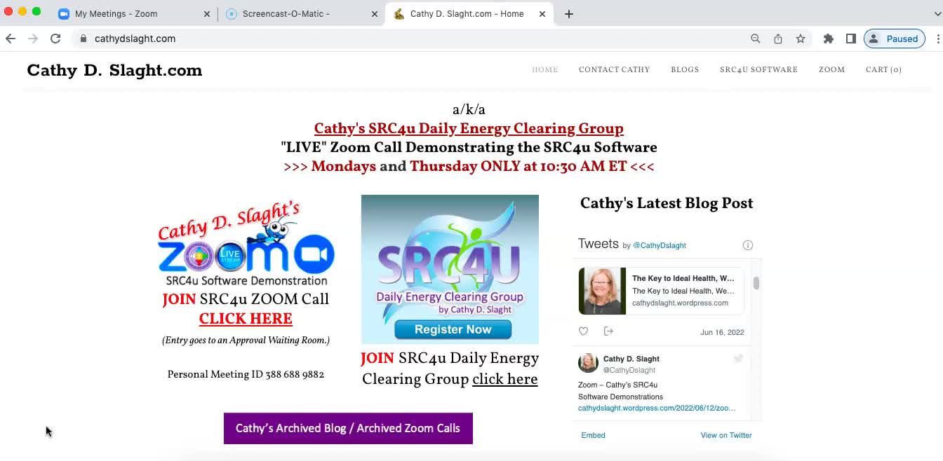 SRC4U Software Zoom Call 6 27 2022 by Cathy D. Slaght