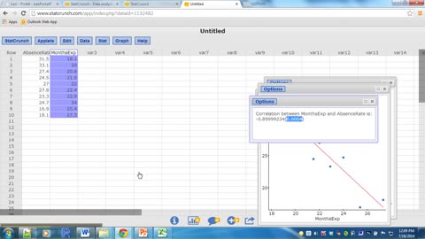 StatCrunch Scatterplots Correlation