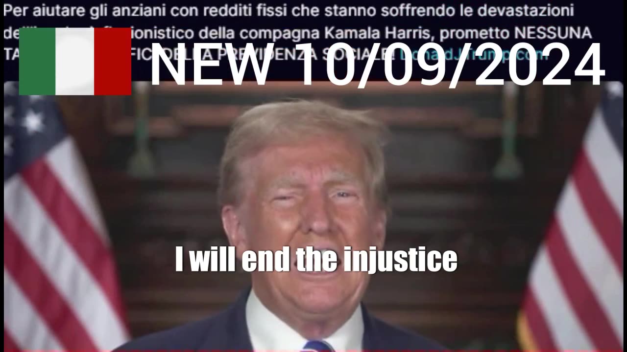 NEW 10/09/2024 TRUMP - NESSUNA TASSA sui BENEFICI DELLA PREVIDENZA SOCIALE!