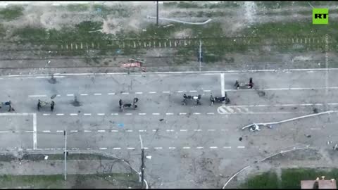 Drone footage shows Ukrainian troops surrendering at Azovstal