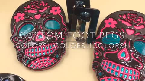 Custom Sugar Skull Jeep Foot Pegs
