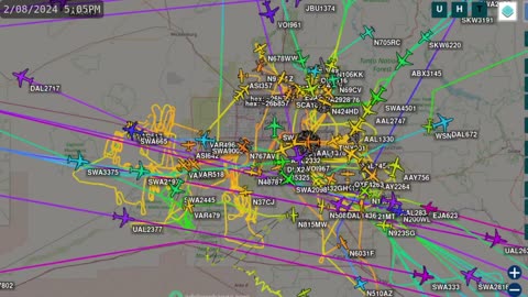 Feb 8-9th 2024 time lapse of Phoenix Airplane Mafias -