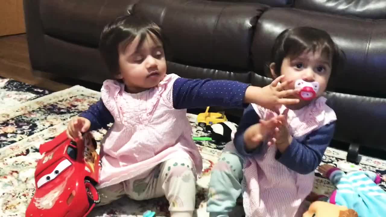 Twin Beautiful Baby fight each other