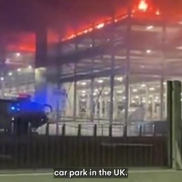 Over 1200 cars destroyed in UK airport car park fire 7 News Australia.mp4