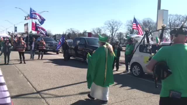 Bagpipe players at the loud majority Rally for St. Patrick’s Day