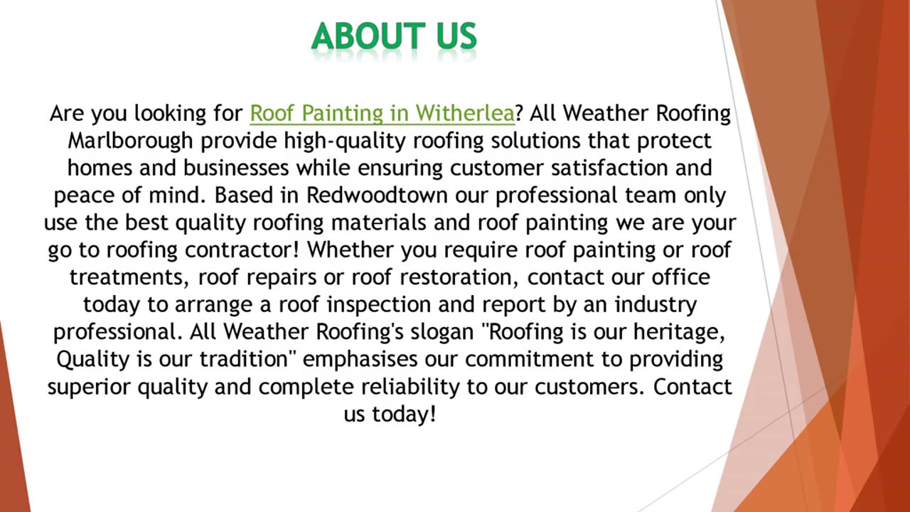 Are you looking for Roof Painting in Witherlea?