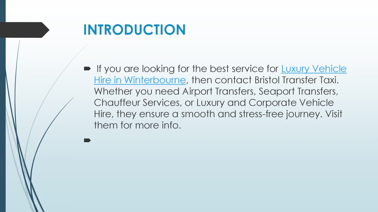 Get The Best Luxury Vehicle Hire in Winterbourne.