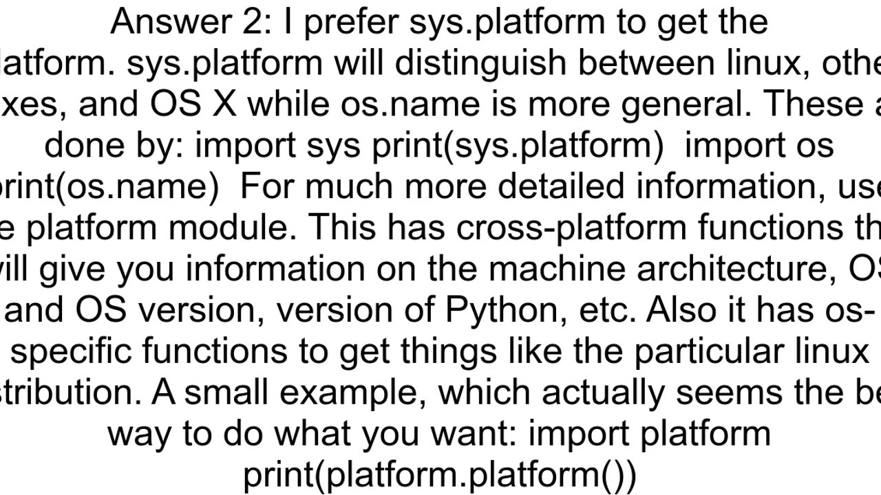 How do I check what platform OS I39m running in Python 27