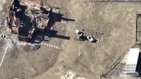 HD Drone footage destroyed church, buildings, and Russian soldiers getting water