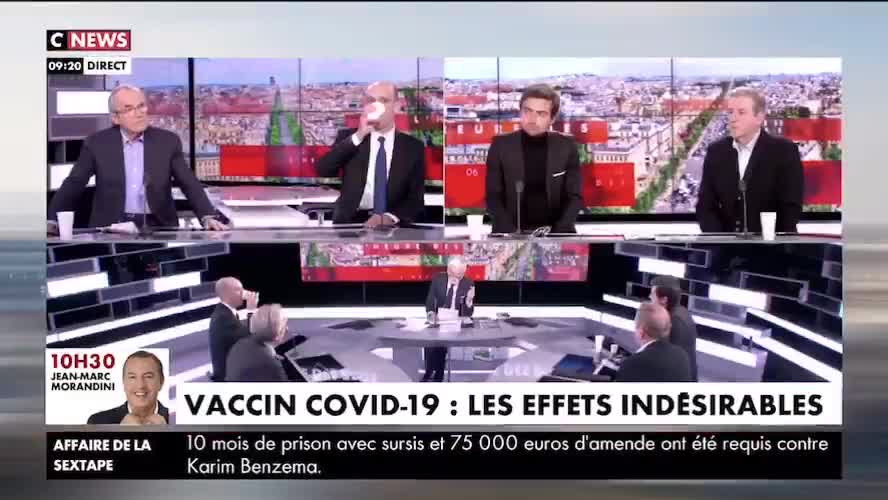 Pascal Praud lit le témoignage d'effet secondaire grave subit après injection du Vaccin