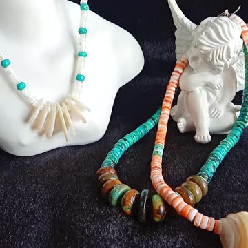 Natural turquoise mop white shell pendant necklace for making Jewelry Gift necklace 06