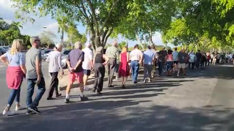 Trump History Tour- Dec. 11 FL: Long line of people...