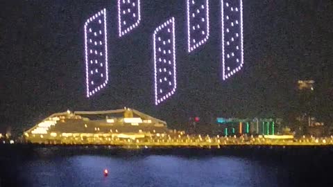 Drone Show in the middle of the sea