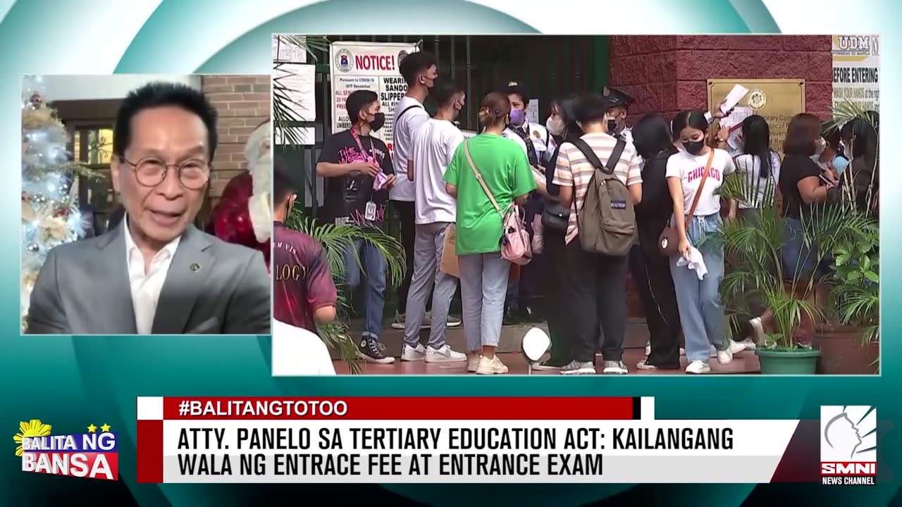 Atty. Panelo sa Tertiary Education Act: Kailangang wala ng entrace fee at entrance exam