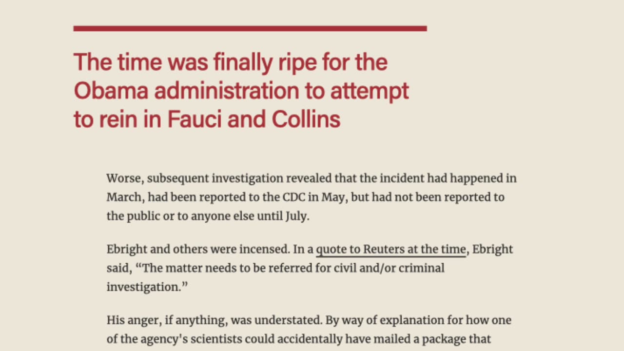 Lab wars/ Inside one Democrat's 20-year crusade to save the world from Anthony Fauci