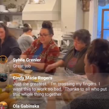 Trucker Convoy For Freedom community kitchen preparing food. Strong communities not only survive but thrive! Find your friends today! #TrudeauMustGO