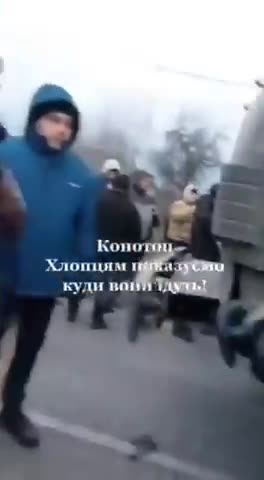 Ordinary people show the Russian invaders what's going on . They are in SHOCK!