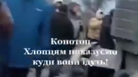 Ordinary people show the Russian invaders what's going on . They are in SHOCK!