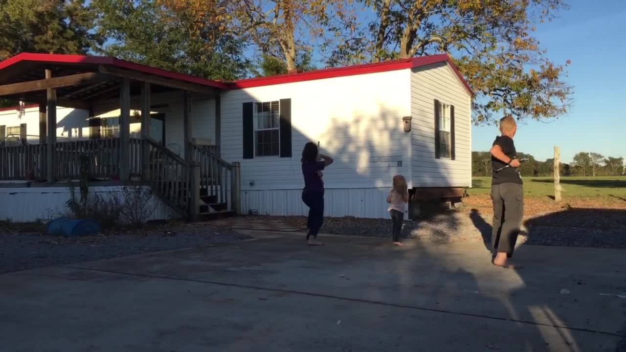 Karate practice.