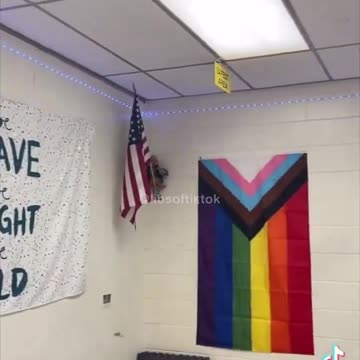 Teacher Shows Off Pride Flag In Classroom
