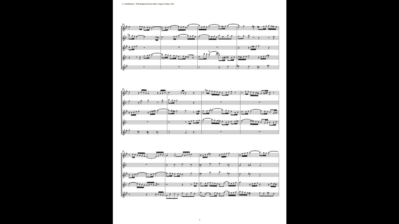 J.S. Bach - Well-Tempered Clavier: Part 1 - Fugue 12 (Saxophone Quintet)