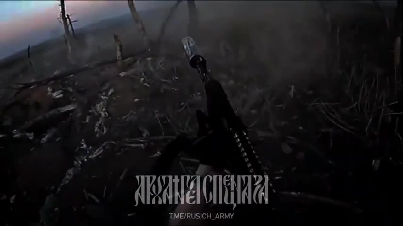 Russian stormtroopers engaging UAF positions along a forest belt