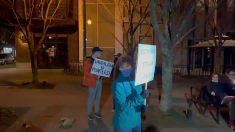 Protesting deportation and two brave lone protesters turn up with a different message.