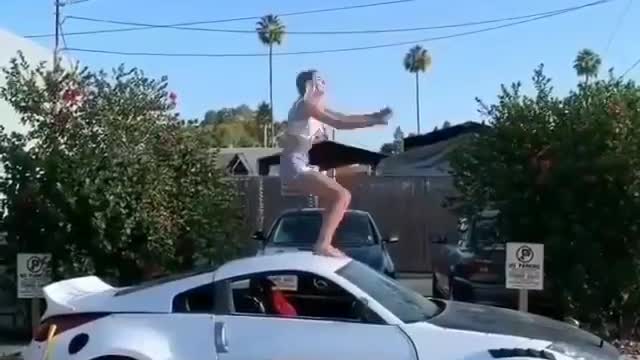 Back jump of cute girls fails 2021