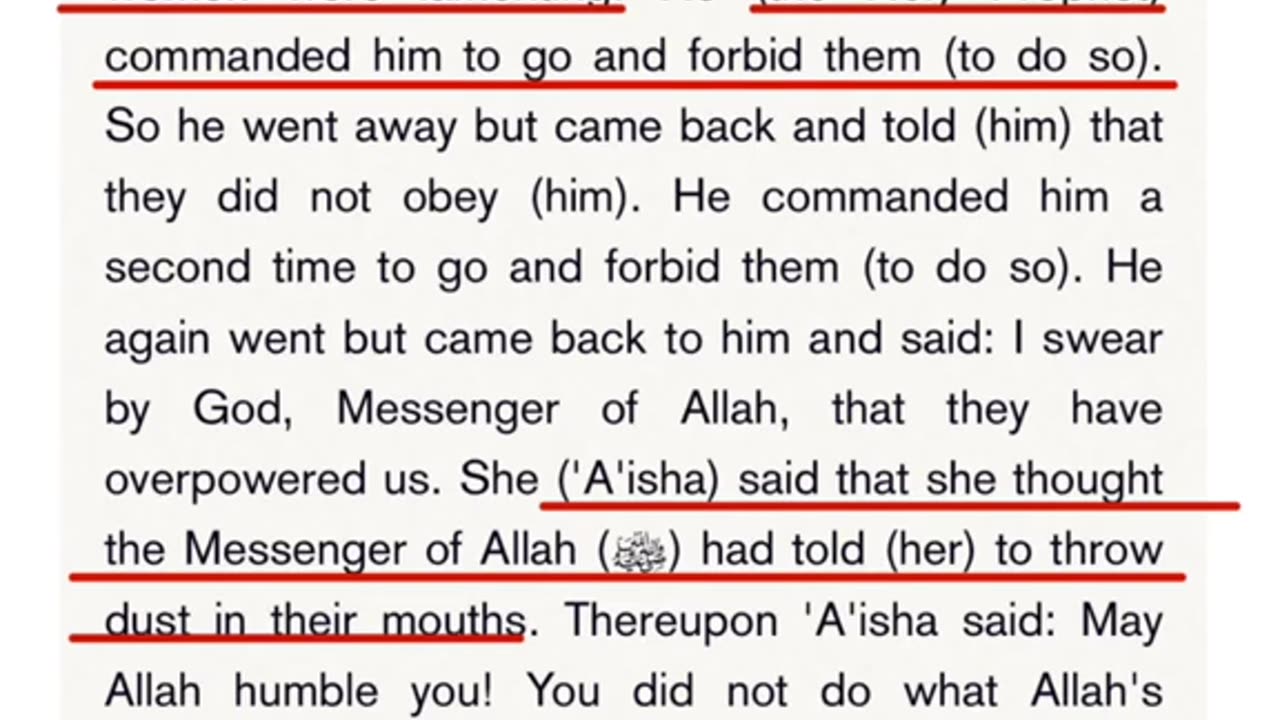 Muhammed Full of Envy orders Women Do Not Cry for their Husbands islam ChurchOfSatan