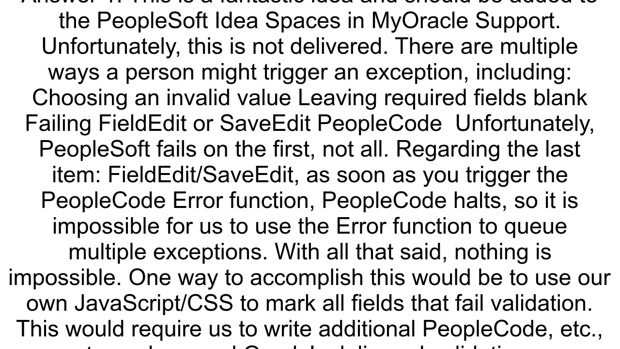 Having multiple validation errors in single error message in Peoplesoft