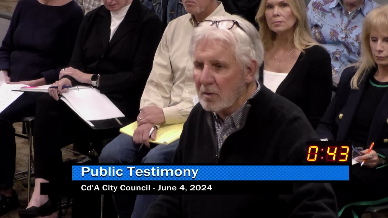 CDA City Council Appeal Hearing Public Comment by Mike - 6/4/24