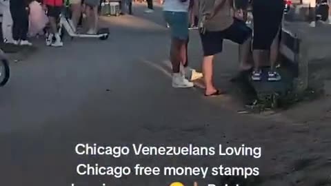 Venezuelans taking over the beach in Chicago