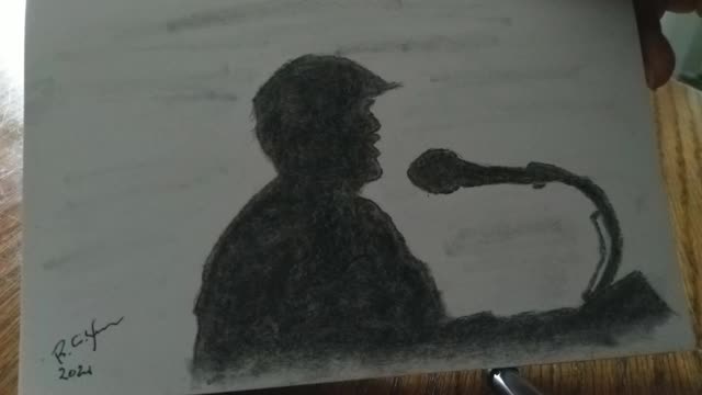 President Trump Charcoal Silhouette.