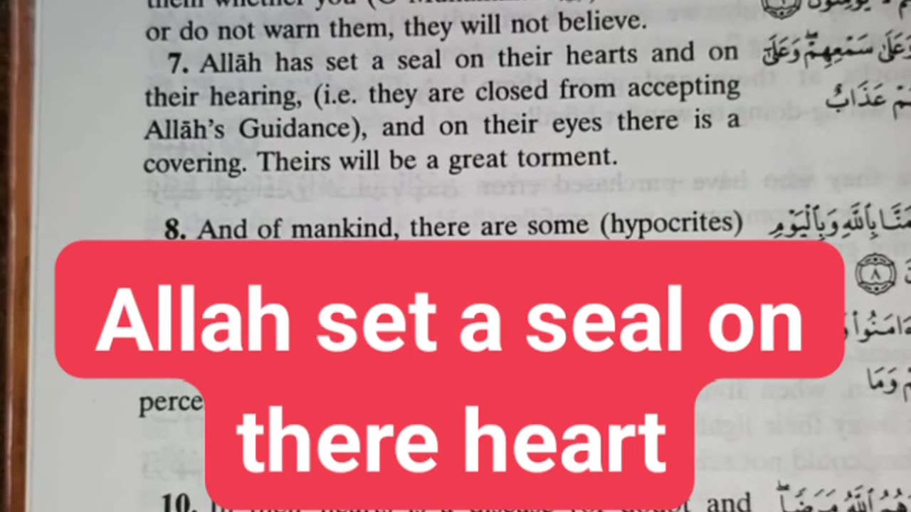 Allah set a seal on their heart
