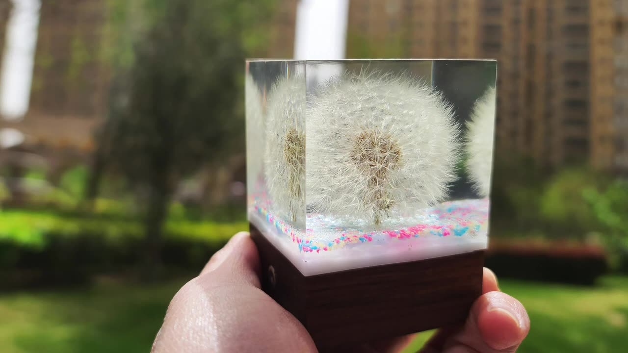 -- Very Easy_ Use Mold to make a Dandelion Resin Lamp _ Resin Art --